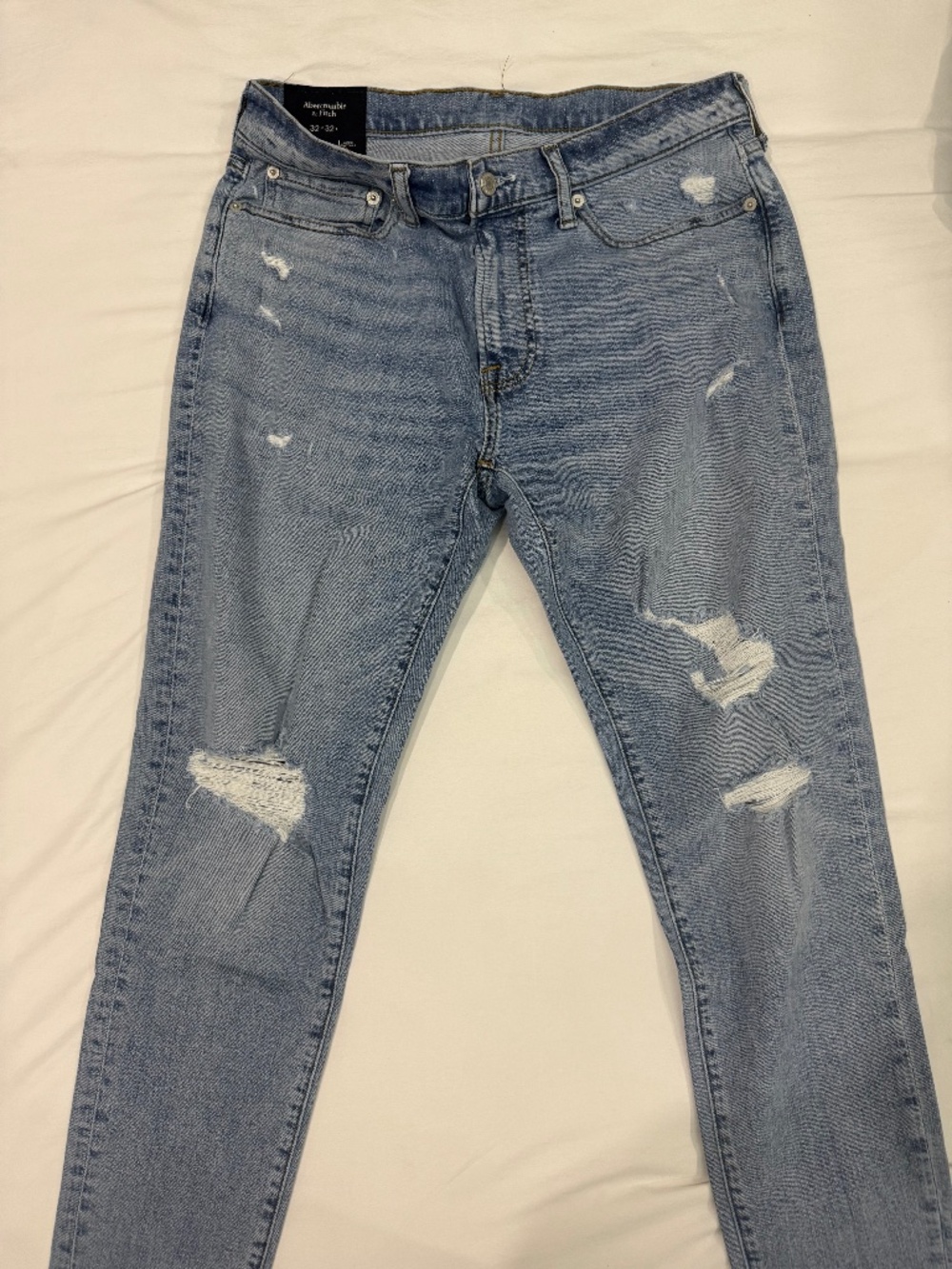 Light Wash Minimal-Distress Jeans
